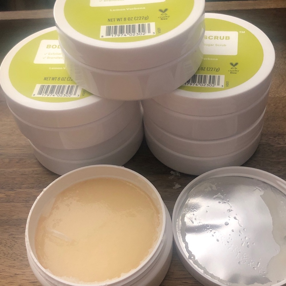 Case of 6 Brandless Salt and Sugar Exfoliating Body Scrub Lemon Verbena 8oz